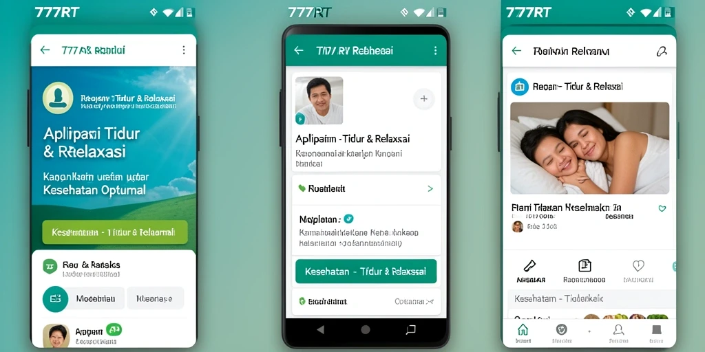 Antarmuka aplikasi 777RT menampilkan fitur relaksasi yang menenangkan.