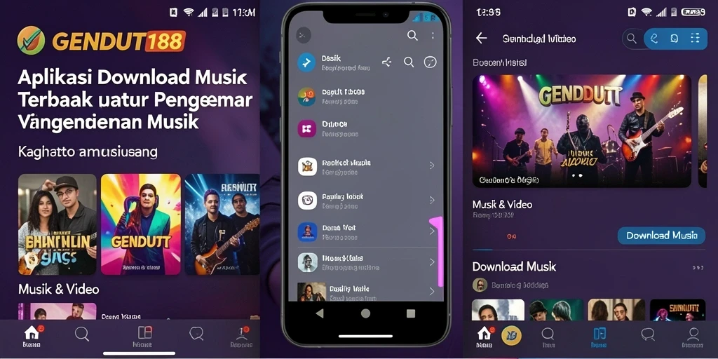 Tampilan antarmuka GENDUT188 untuk Download Musik dengan berbagai fitur menarik.