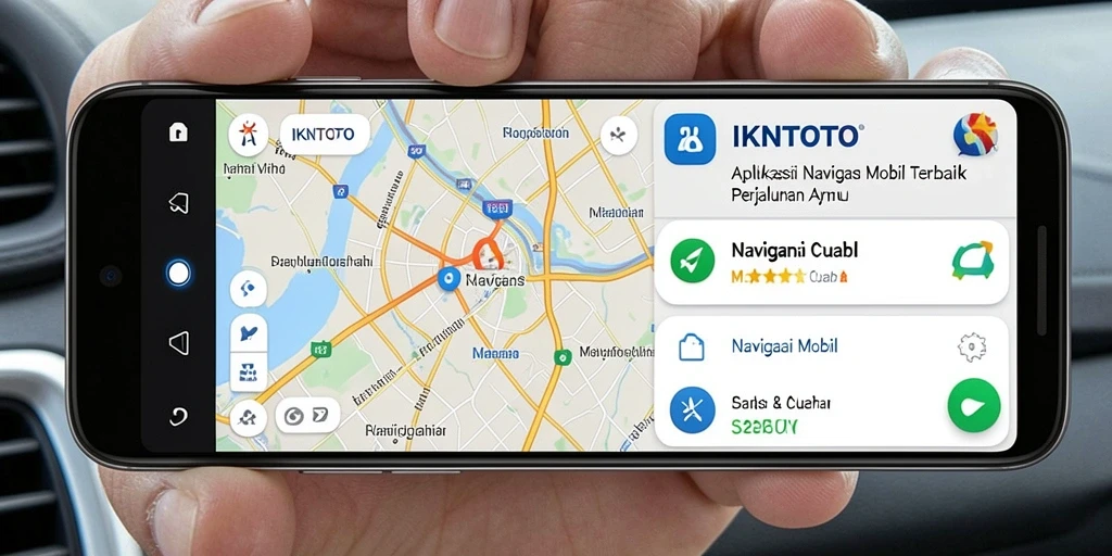 Antarmuka aplikasi IKNTOTO yang intuitif dan informatif untuk navigasi mobil.