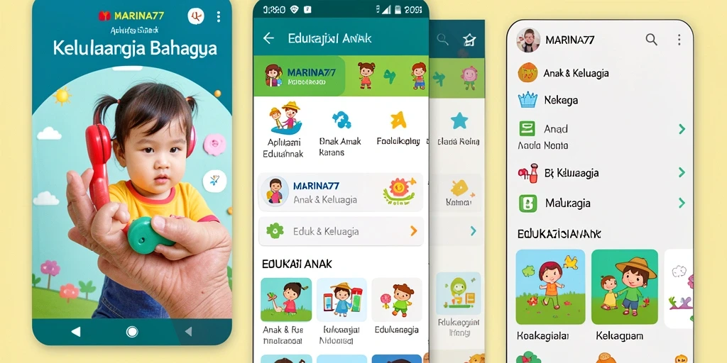 Antarmuka menarik untuk aplikasi Edukasi Anak MARINA77.