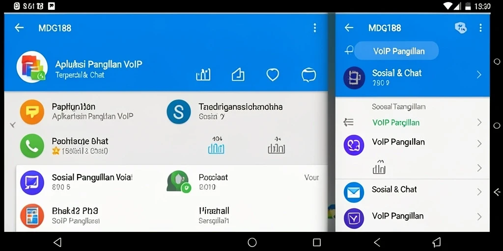 Tampilan antarmuka aplikasi MDG188 dengan fungsi VoIP Panggilan yang intuitif.