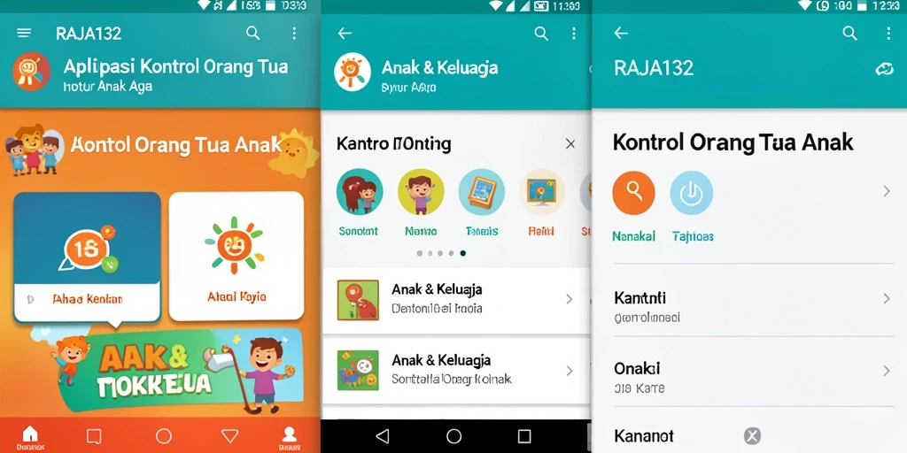 Tampilan antarmuka RAJA132 yang sederhana dan fungsional untuk kontrol orang tua.